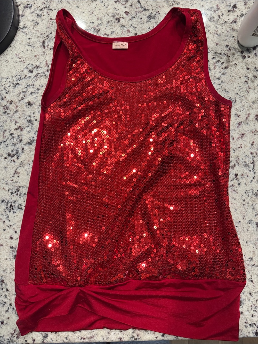 Sequin Tank Top - Red